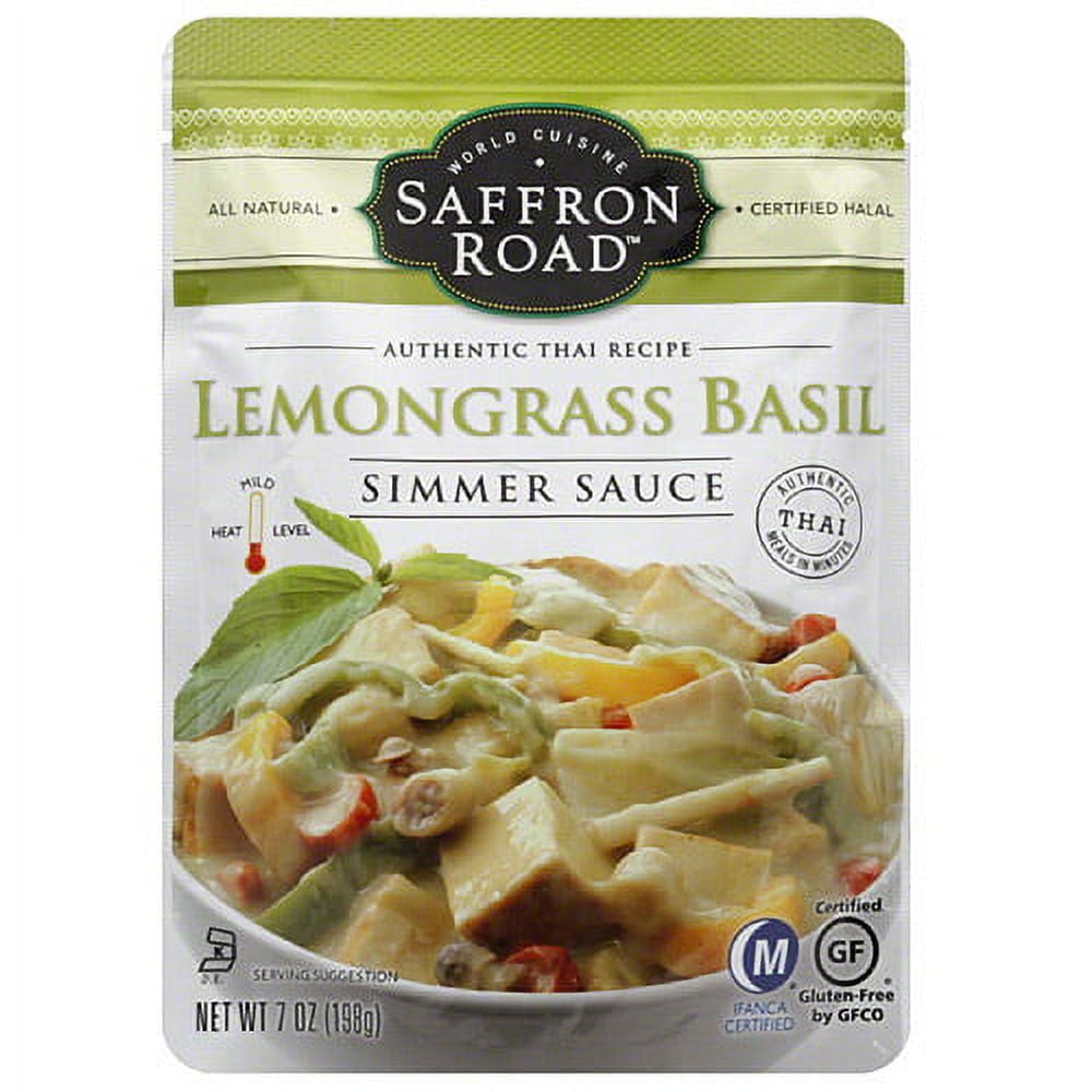Saffron Road Lemongrass Basil Simmer Sauce, 7 oz, (Pack of 8)