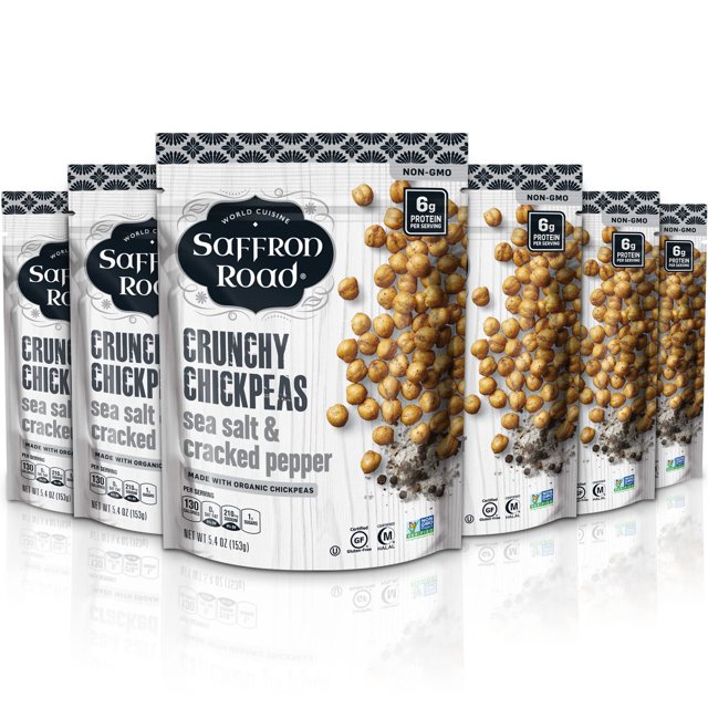 Saffron Road Organic Sea TMA3 Salt and Cracked Pepper Crunchy Roasted