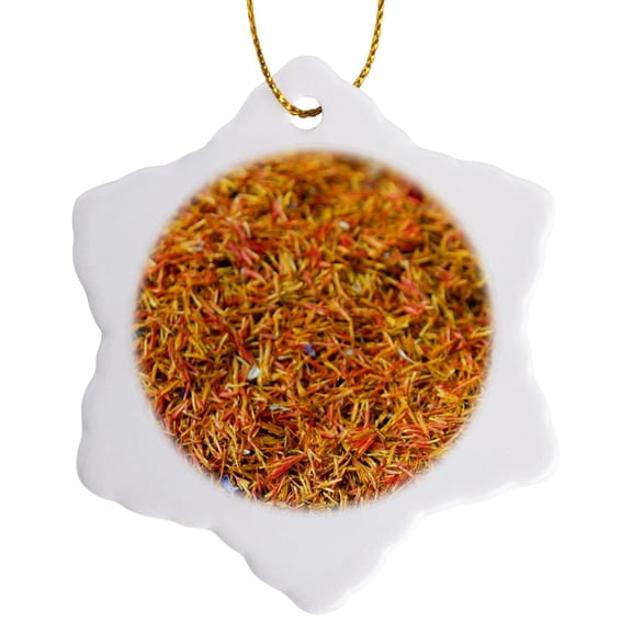 3drose, Saffron, Spice Market, Dubai, United Arab Emirates-as44 Nto0096 - Nico Tondini, 3 inch Snowflake Porcelain Ornament