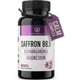 thumbnail image 1 of Saffron Supplement 88.5 mg with Ashwagandha & Magnesium Glycinate -  Srandarized Extracts, Mood Uplifter & Better Rest, 60 Clean Vegan Capsules, Made in USA, 1 of 8