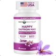 thumbnail image 1 of Saffron Supplements 88.5mg plus Magnesium, Ashwagandha & L-Theanine – Happy Saffron Max – Boost Energy & Mood, Support Eye & Heart Health – 60 Veg Capsules, Non-GMO, Made in USA, 2-Month Supply, 1 of 10