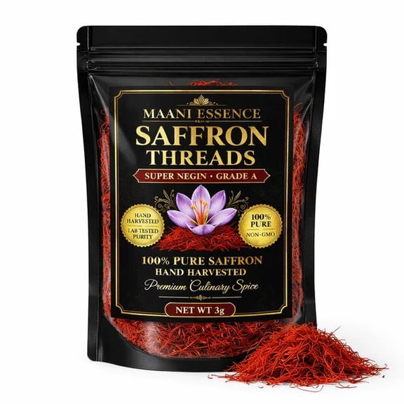 Saffron Threads , Pure Saffron Spice Red Saffron Threads for Cooking Spanish Rice Paella & Risotto, Golden Milk, Tea & More Saffron Resealable 10G