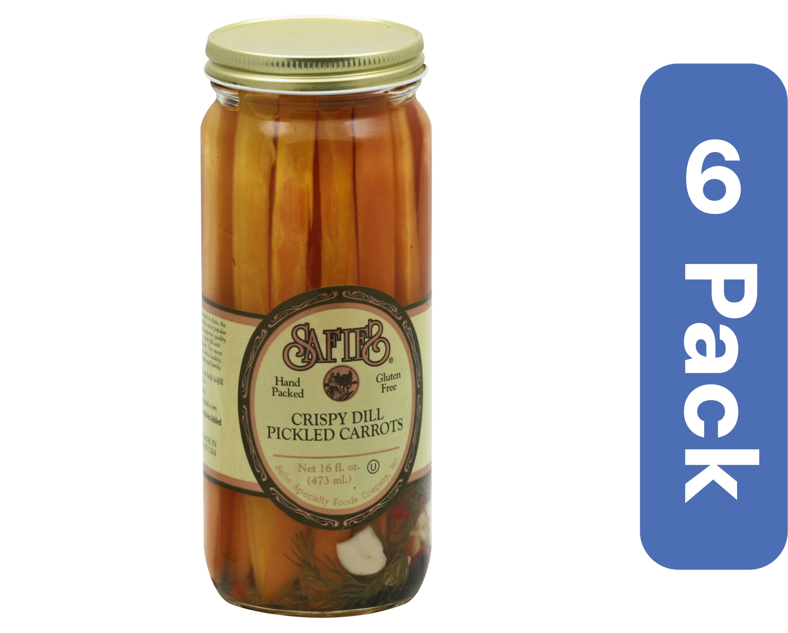 Safie Crispy Dill Pickled Carrots 16 oz (Pack Of 6)