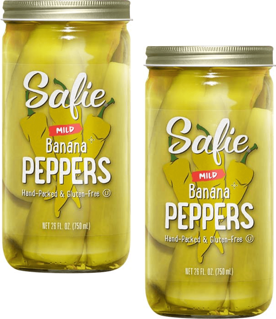 Safie Foods HandPacked Mild Banana Peppers, 2Pack 26 oz. Jars
