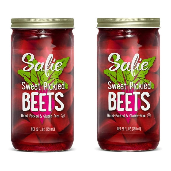 Safie Foods Hand-Packed Sweet Pickled Beets, 2-Pack, 26 oz. Jars