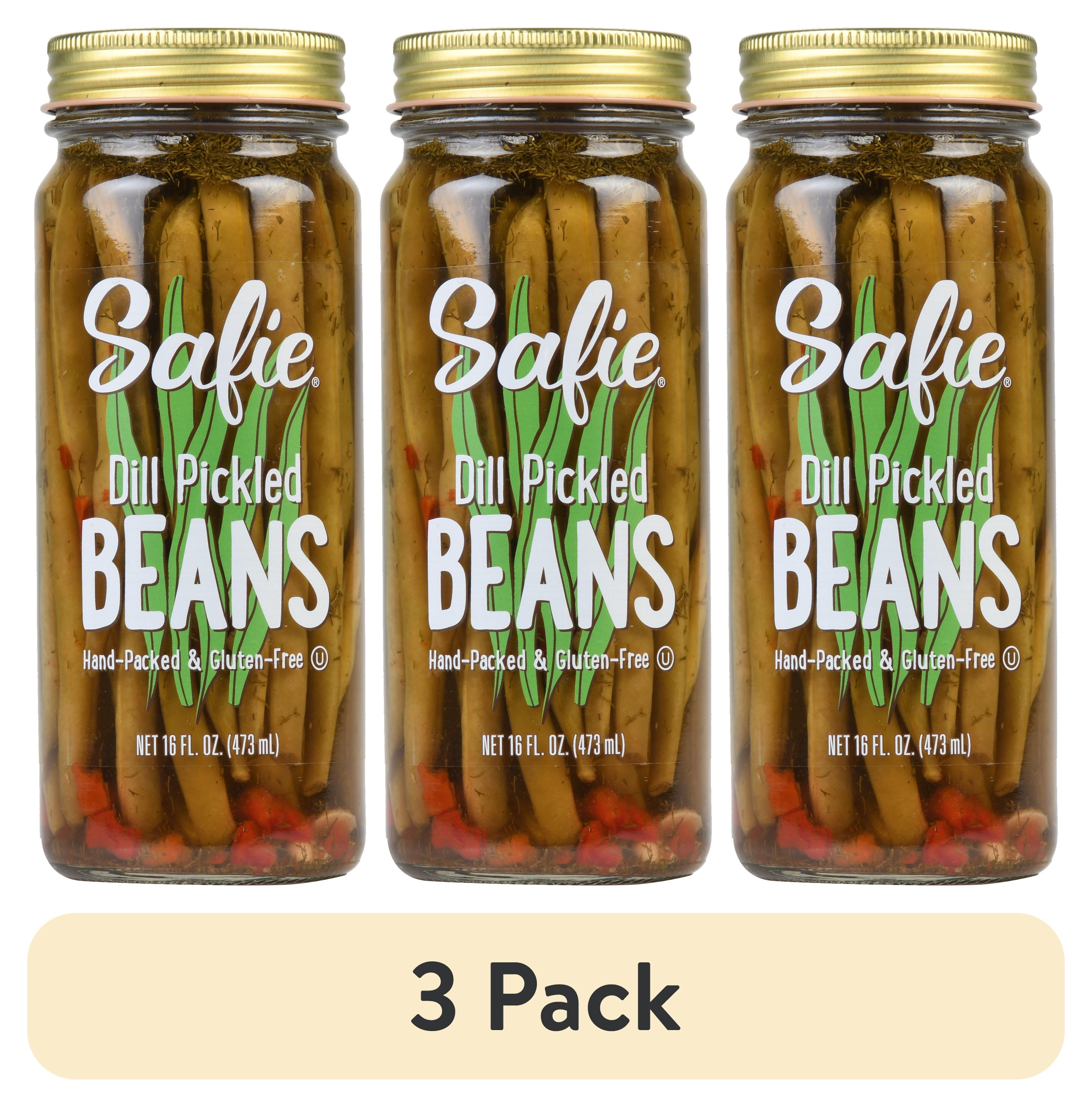 (3 pack) Safie Specialty Foods Safies Dill Pickle Beans, 16 oz