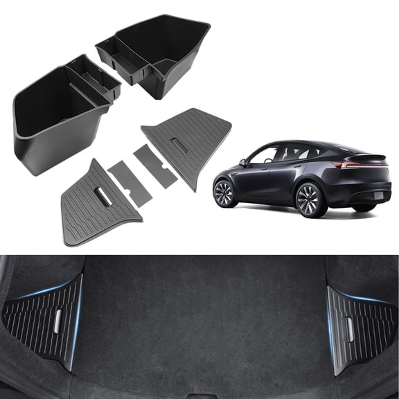 Safixion Rear Storage Trunk Storage Box for New Model Y Juniper 5 Seater 2025-2026,TPE Material Rear Trunk Cargo Organizer Boxes Accessories 6PCS