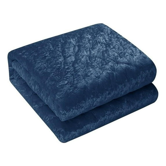 Posh Living Safiya Velvet 3pc King/California King Comforter Set Navy