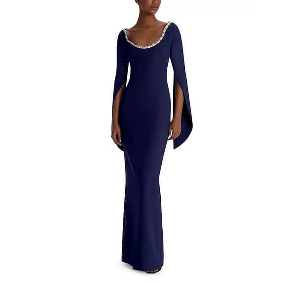 Safiyaa AZURITE Women's Everene Embellished Gown, US 6, FR 38