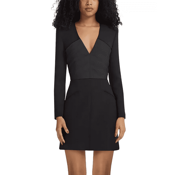 Safiyaa BLACK ON BLACK Women's Duranda Dress, US 16, FR 48