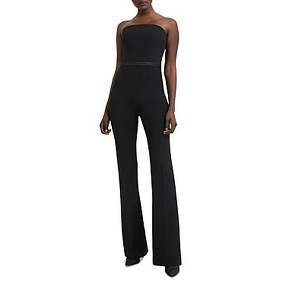 Safiyaa BLACK Women's Myrine Strapless Flare Jumpsuit, FR 36