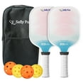 thumbnail image 1 of Safly Fun Pickleball Paddles Set of 2 - USAPA Certified - Whispers Original Paddle, Carbon Fiber | Thermoformed, Polypropylene Honeycomb Core Technology Designed for Men and Women, 14mm, 1 of 6