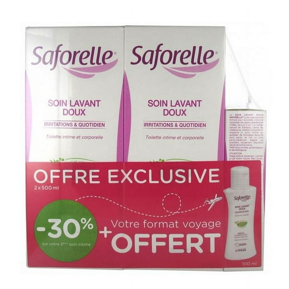 Saforelle Gentle Cleansing Care 2 x 500ml + 1 Gentle Cleansing Care 100ml