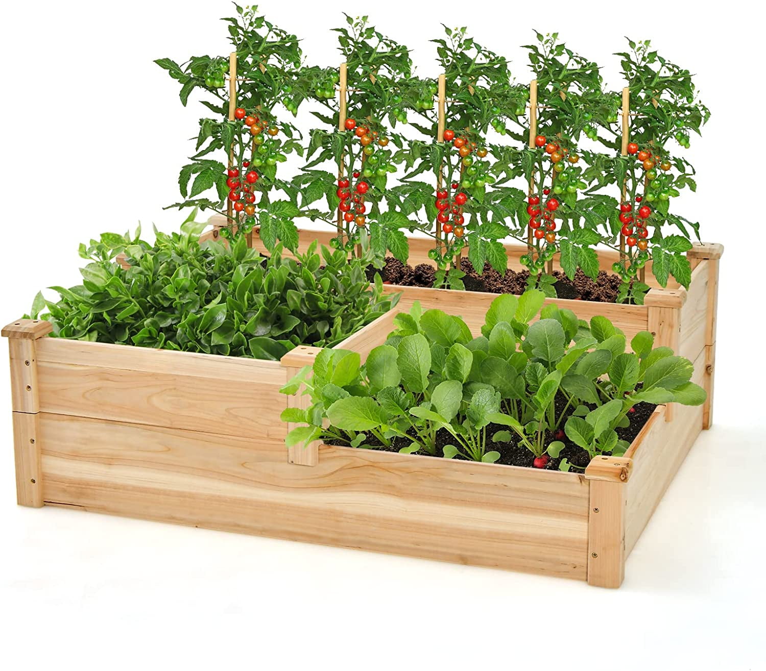 Safstar 3Tier Raised Garden Bed, Outdoor Elevated Planter Box for