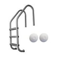 thumbnail image 1 of Saftron 3 Step Inground Pool Ladder & Ladder & Anchor Socket Cover, 2 Pack, 1 of 7