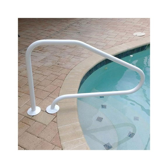Saftron 48"x32" 4 Bend Figure 4 InGround Pool Return to Deck Rail, White