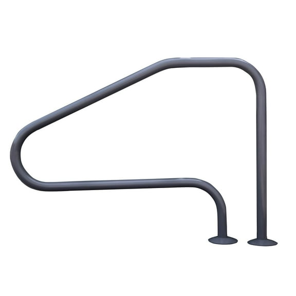 Saftron 48"x32" 4 Bend InGround Pool Return to Deck Rail, Graphite Gray