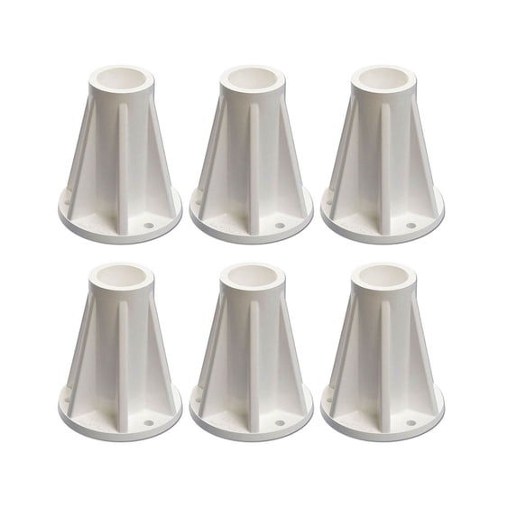 Saftron Polymer Pool Handrails and Ladders Surface Mounting Base, White (6 Pack)