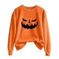 thumbnail image 1 of Safufu Halloween Printing Sweater Women Autumn And Winter Solid Color Crew Neck Long Sleeved Pullover Top for daily causal outfits, 1 of 3