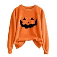 thumbnail image 1 of Safufu Halloween Printing Sweater Women Autumn And Winter Solid Color Crew Neck Long Sleeved Pullover Top for daily causal outfits, 1 of 3