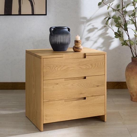 Safvaieh Couture Riverside Modern Wood Nightstand, Natural Oak