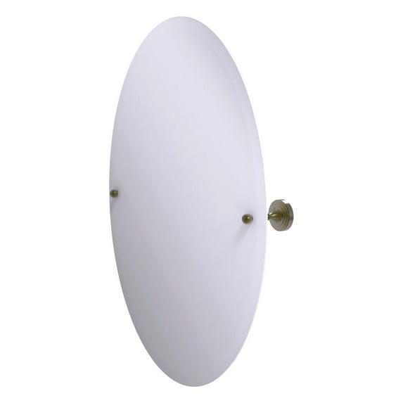 Sag Harbor Collection Frameless Oval Tilt Mirror with Beveled Edge in Antique Brass
