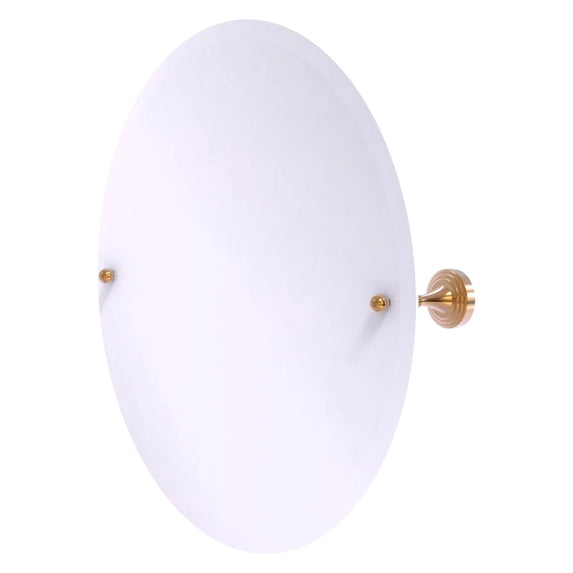 Sag Harbor Collection Frameless Round Tilt Mirror with Beveled Edge - Brushed Bronze