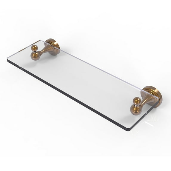 Sag Harbor Collection Glass Vanity Shelf with Beveled Edges - Brushed Bronze / 22 Inch