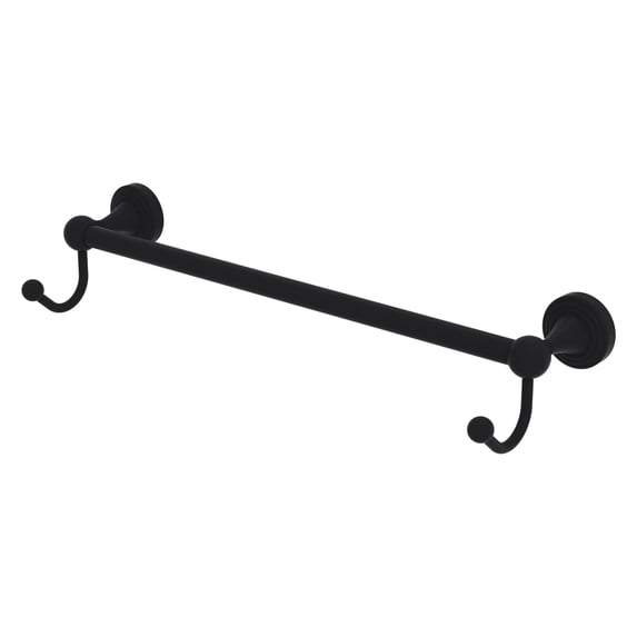 Sag Harbor Collection Towel Bar with Integrated Hooks - Matte Black / 24 Inch