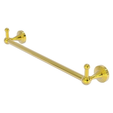 Sag Harbor Collection Towel Bar with Integrated Hooks - Polished Brass / 30 Inch