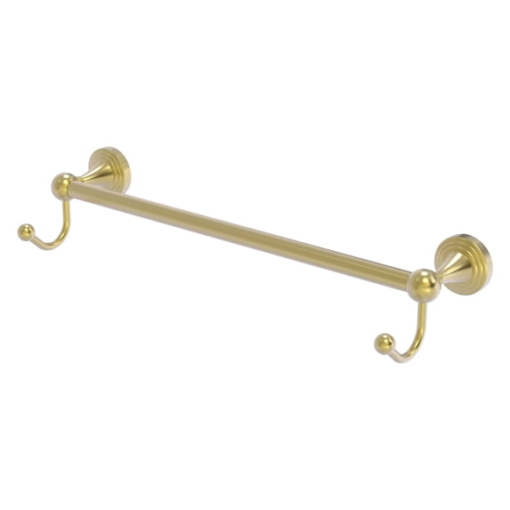 Sag Harbor Collection Towel Bar with Integrated Hooks - Satin Brass / 18 Inch