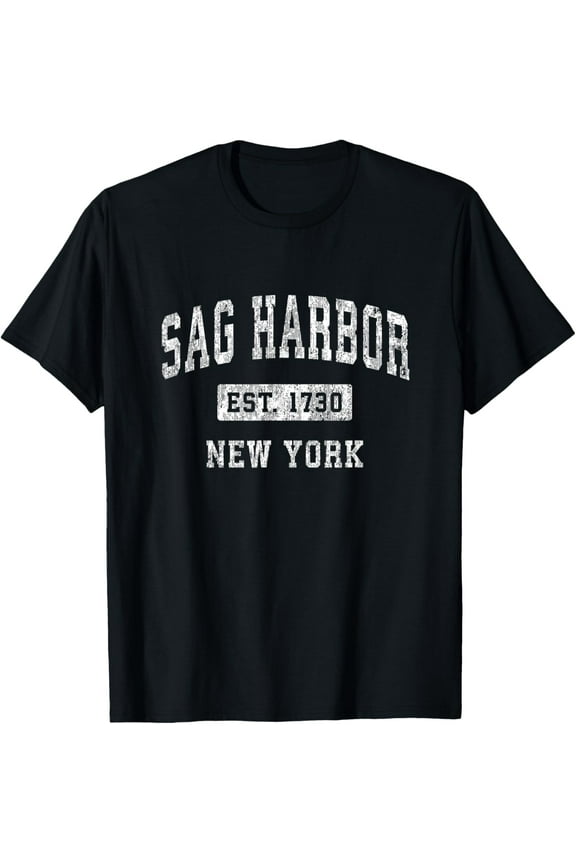 Sag Harbor New York NY Vintage Established Sports Design T-Shirt