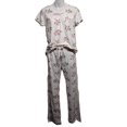 thumbnail image 1 of Sag Harbor Women's Floral Pajama Set Sleepwear Tops with Pajamas Set (Small) White, 1 of 2