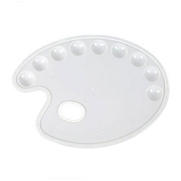 SagaSave 1/2/5 Pcs Palette Paint Tray 9 Holes Art Painting Color Mixing Plate Painters Crafts Plastic White