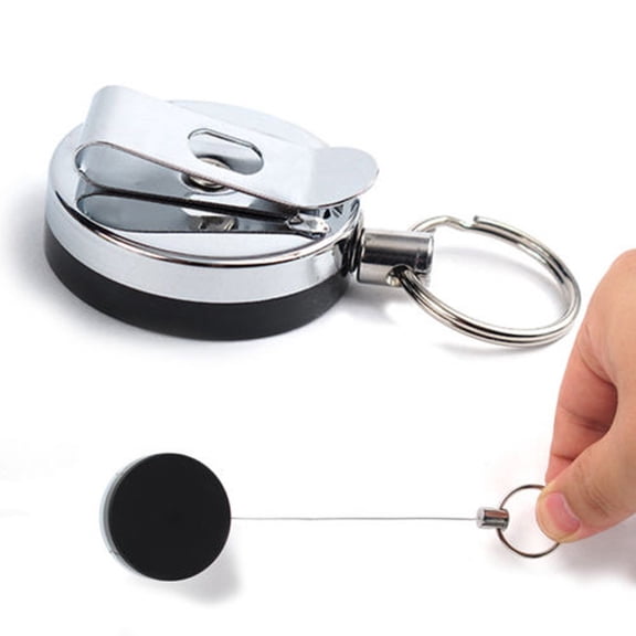 SagaSave 1/2/5Pcs Metal Retractable Keychain Badge Pull Buckle Holders Reel 60cm Length
