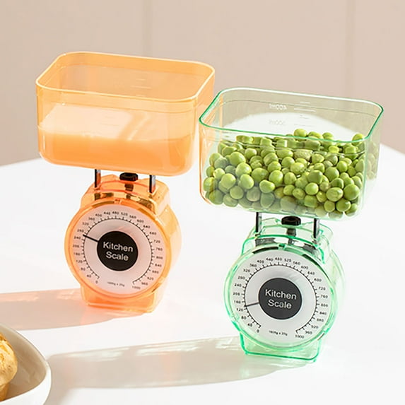 SagaSave 1/2 Pcs Mini PP Plastic Mechanical Scale Analog Kitchen Scale Capacity 1KG Easy to Use Random Color