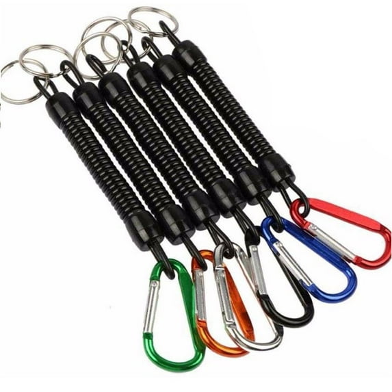 SagaSave 1/5/10 pcs Spring Coil Key Chain Keychain Stainless Steel Wire Rope Key Holder 7 Colors