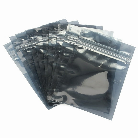 SagaSave 100Pcs ESD Anti-Static Ziplock Bag for Electronic Devices Waterproof Semi Transparent 60x90mm