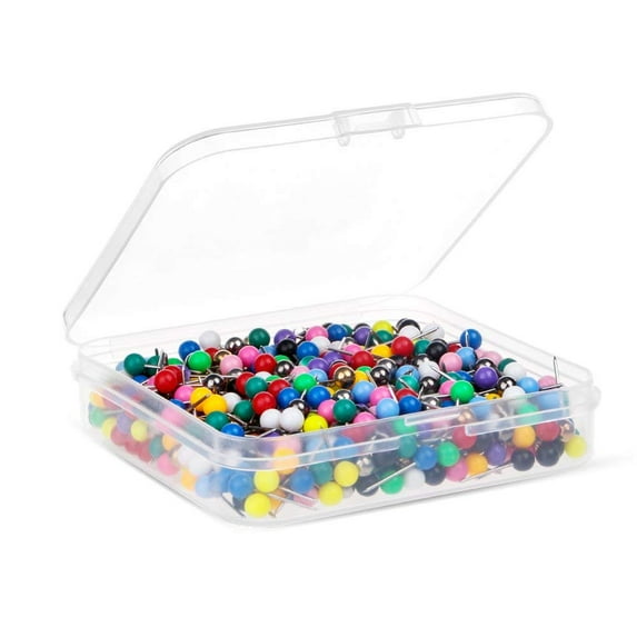 SagaSave 100Pcs Map Pin Set with a Storage Box for Sewing Craft Dressmaking Colorful