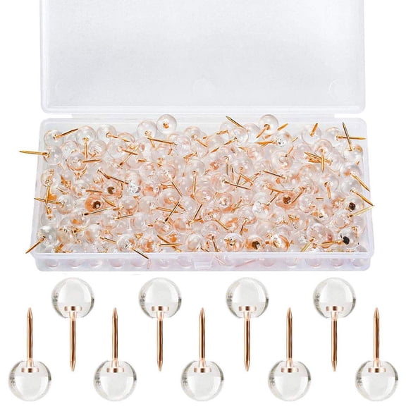 SagaSave 100Pcs Transparent Push Pins for Schools Homes Offices office Cork Boards Map Markers