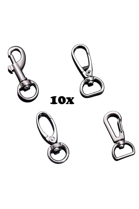 10Pcs Mini Keyring Buckle DIY Handicrafts Organize Keys 360 Degrees Rotate Slingshot Buckle