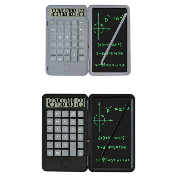 SagaSave 12 Digit Calculator Writing Pad with LCD Handwriting Screen Drawing Tablet Type-C Charging Foldable