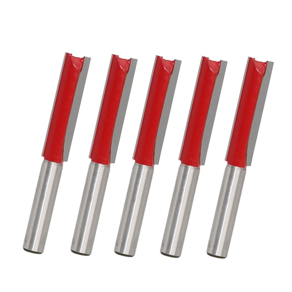 SagaSave 5Pcs Two Flute Straight Router Bits 12.7mm Diameter Grooving/Rebating/Mortising