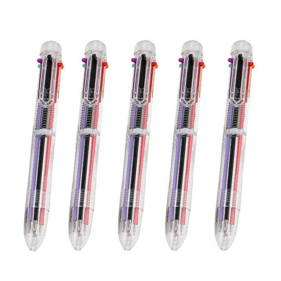 SagaSave 6 in 1 Color Ballpoint Pen Plastic Graffiti Pens 0.5 mm Refill Stationery Random Color