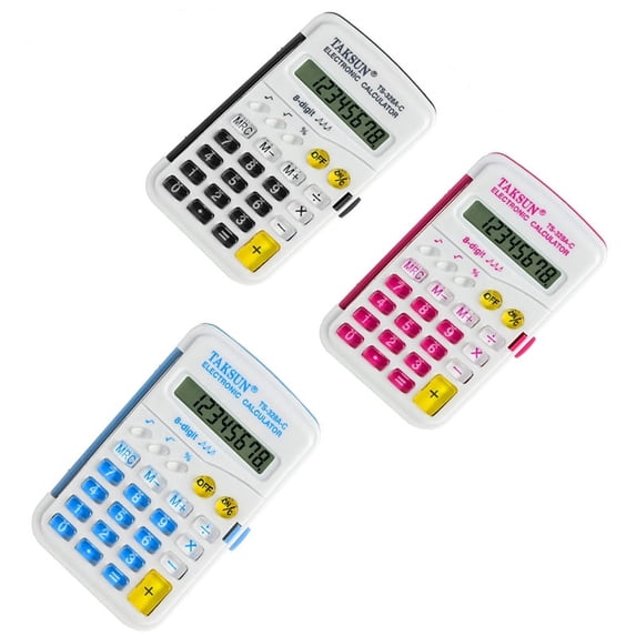 SagaSave 8 Digit Desktop Calculator for Office Business Study and Home Use Plastic with Button Battery
