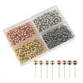 thumbnail image 1 of SagaSave 800 Pieces Push Pins Map Tacks Round Head with Stainless Point Combination Set with Case 4 Colors, 1 of 7