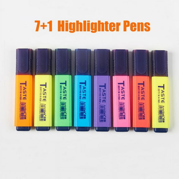 SagaSave 8Pcs Highlighter Pens Marker Pens Chisel Tip Assorted Color