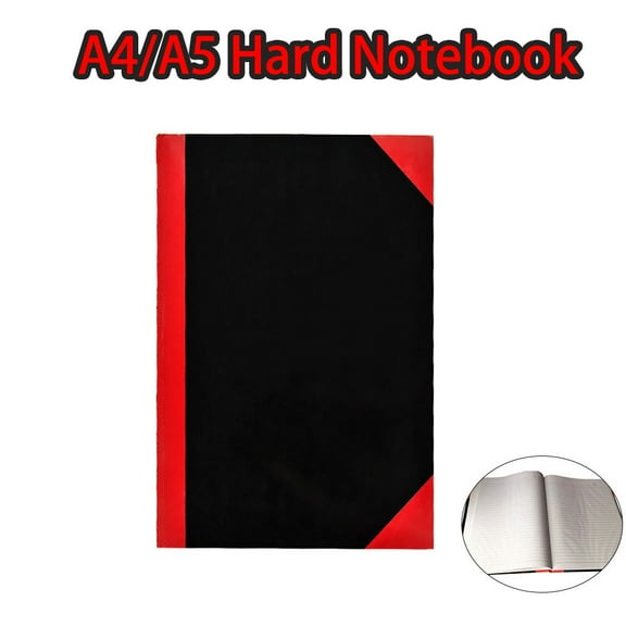 SagaSave A4/A5 Hard Cover Business Notebook Journal Notebook Writing Paper Wireless Plastic Binding Red Black