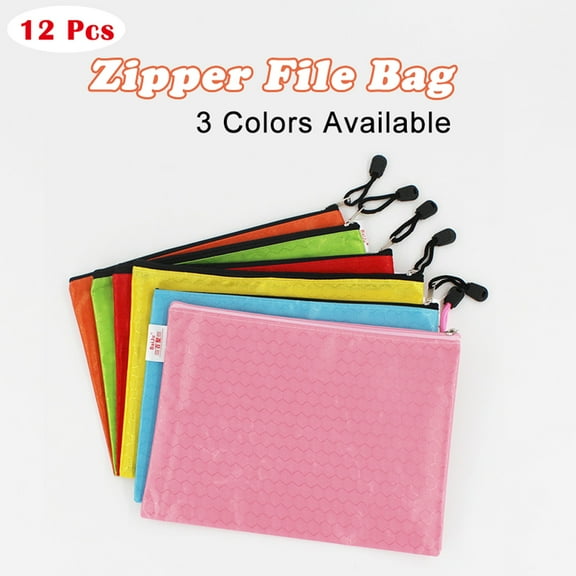 SagaSave A4/A5 Zipper File Bag Storage Documents Newspapers Magazines Clip Oxford Cloth 3 Color