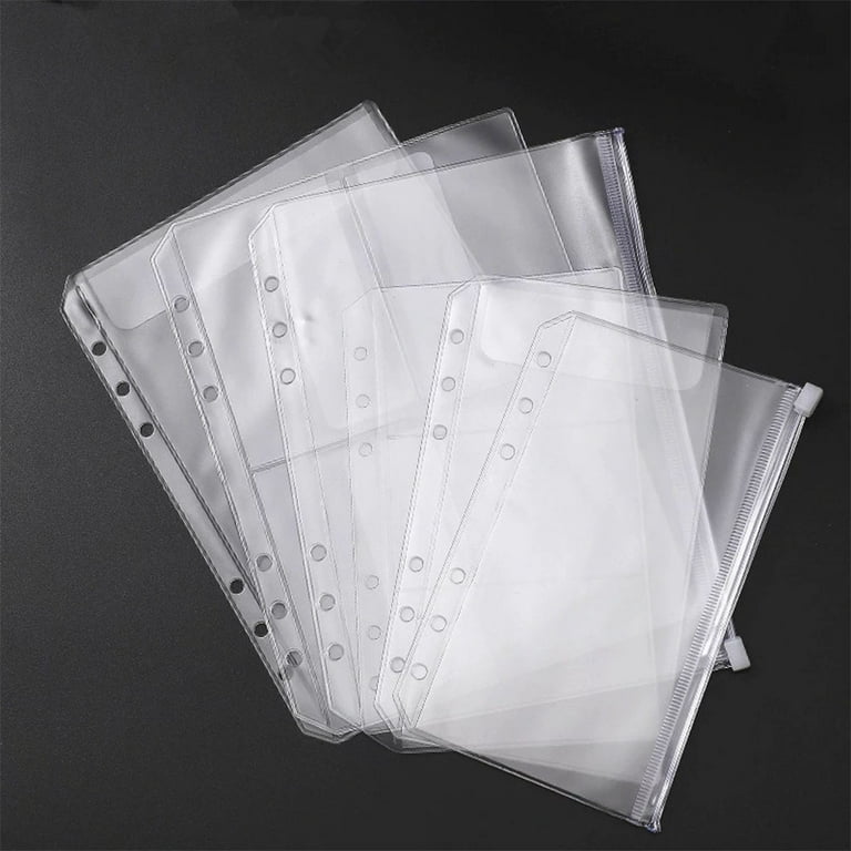 SagaSave A5 Loose Leaf Storage Bag Binder Refillable Bags for Office School Students Transparent PVC Waterproof